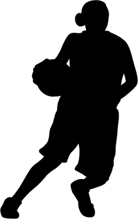 (s047-5-1K) Lady Basketball Player Silhouette