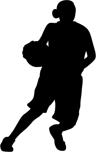 (s047-5-1K) Lady Basketball Player Silhouette