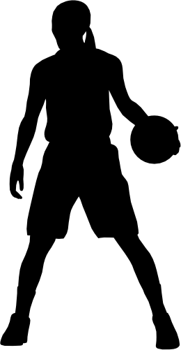 (s047-5-1L) Lady Basketball Player Silhouette