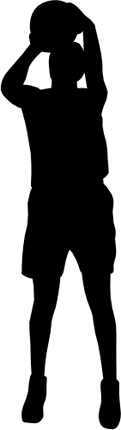 (s047-5-1M) Lady Basketball Player Silhouette