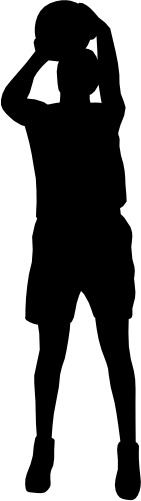 (s047-5-1M) Lady Basketball Player Silhouette