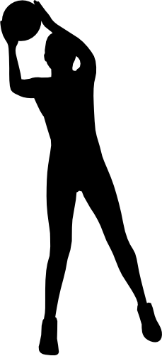 (s047-5-1N) Lady Basketball Player Silhouette