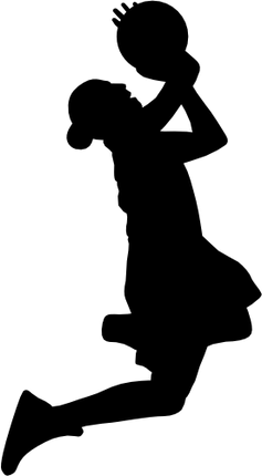 (s047-5-1O) Lady Basketball Player Silhouette
