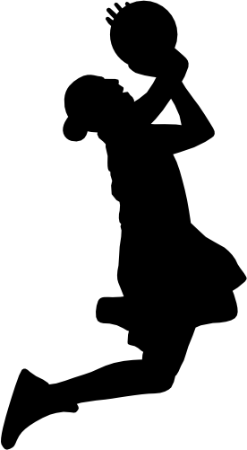 (s047-5-1O) Lady Basketball Player Silhouette