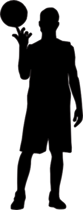 (s047-5-1P) Mens Basketball Player Silhouette