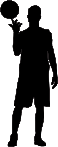 (s047-5-1P) Mens Basketball Player Silhouette