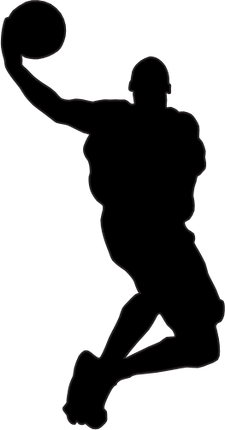 (s047-5-1Q) Mens Basketball Player Silhouette