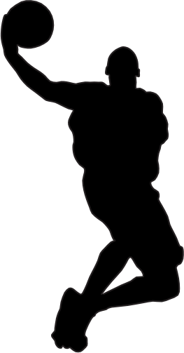 (s047-5-1Q) Mens Basketball Player Silhouette