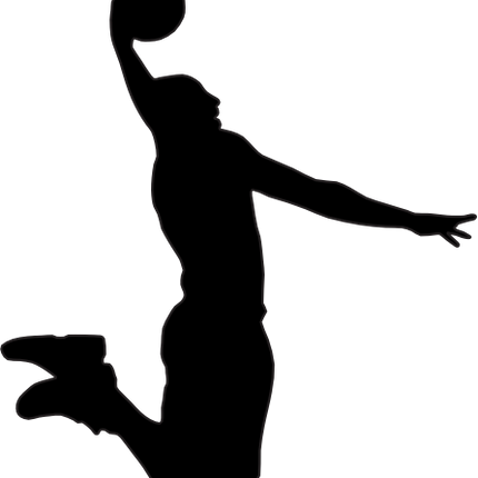 (s047-5-1R) Mens Basketball Player Silhouette