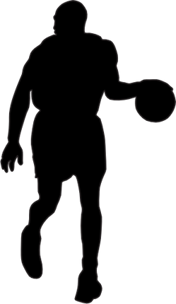 (s047-5-1S) Mens Basketball Player Silhouette