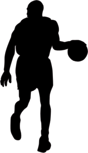 (s047-5-1S) Mens Basketball Player Silhouette