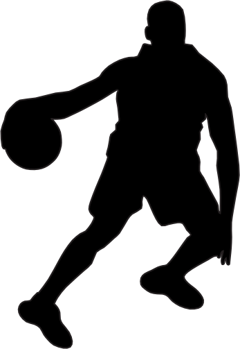 (s047-5-1T) Mens Basketball Player Silhouette