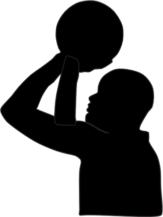 (s047-5-1U) Mens Basketball Player Silhouette
