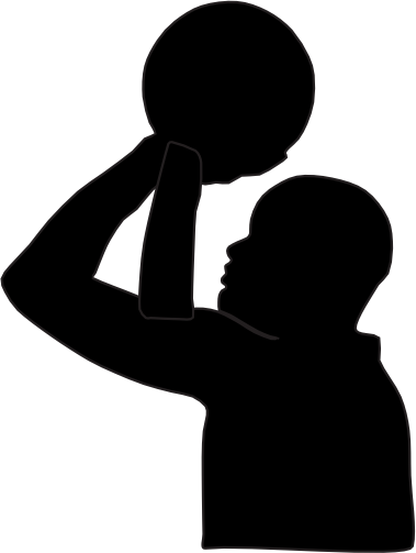 (s047-5-1U) Mens Basketball Player Silhouette