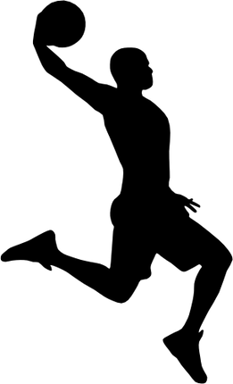(s047-5-1V) Mens Basketball Player Silhouette