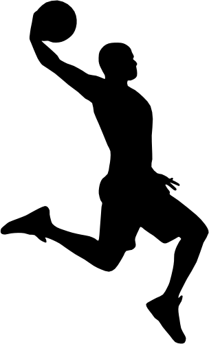 (s047-5-1V) Mens Basketball Player Silhouette