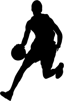 (s047-5-1X) Mens Basketball Player Silhouette