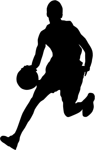 (s047-5-1X) Mens Basketball Player Silhouette