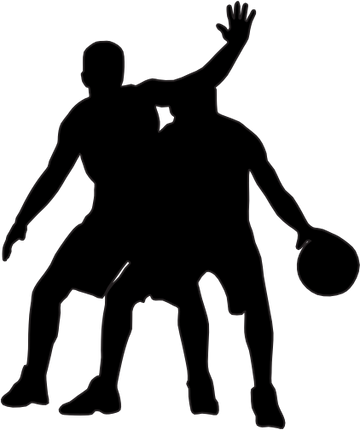 (s047-5-1Y) Mens Basketball Player Silhouette