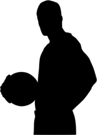 (s047-5-1Z) Mens Basketball Player Silhouette