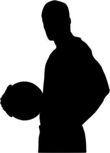 (s047-5-1Z) Mens Basketball Player Silhouette