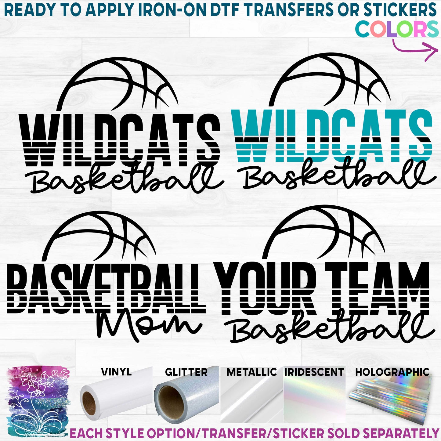 (s047-8H) Basketball Team Family Mom Printed Heat Transfer or Sticker