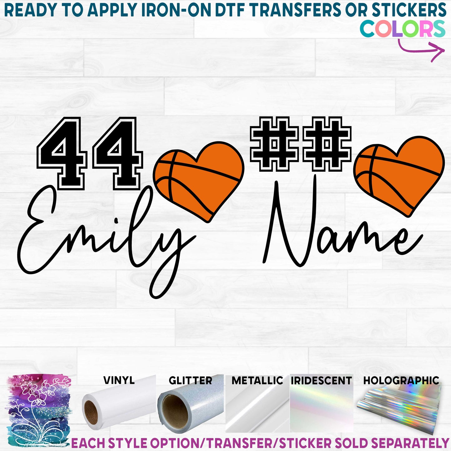 (s047-8I) Basketball Player Number and Name Custom