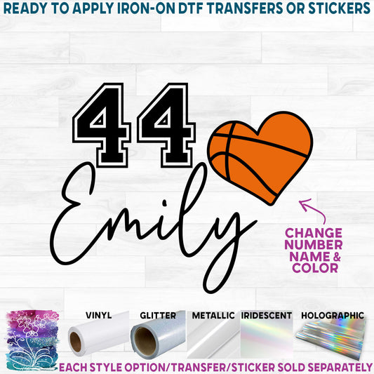 (s047-8I) Basketball Player Number and Name Custom