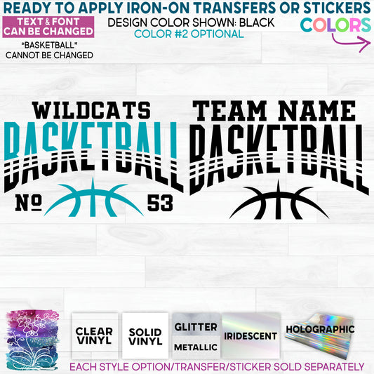 s47-8F Wildcats Eagles Bulldogs Team Name Basketball Mom Dad Custom Printed Iron On Transfer or Sticker