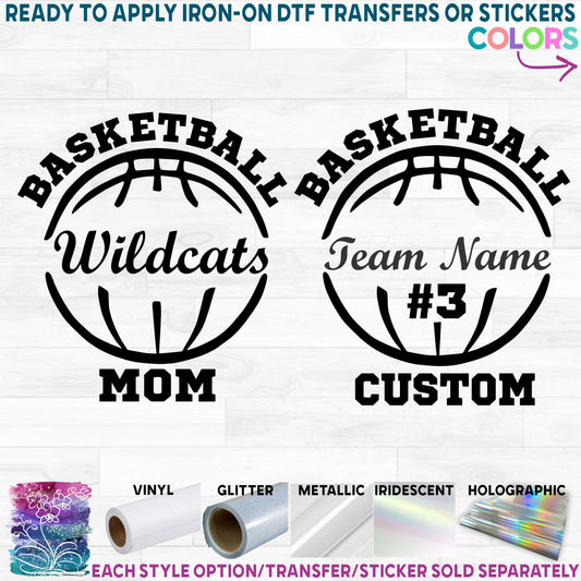 (s047-8A) Basketball Team Name Family Mom Custom Text