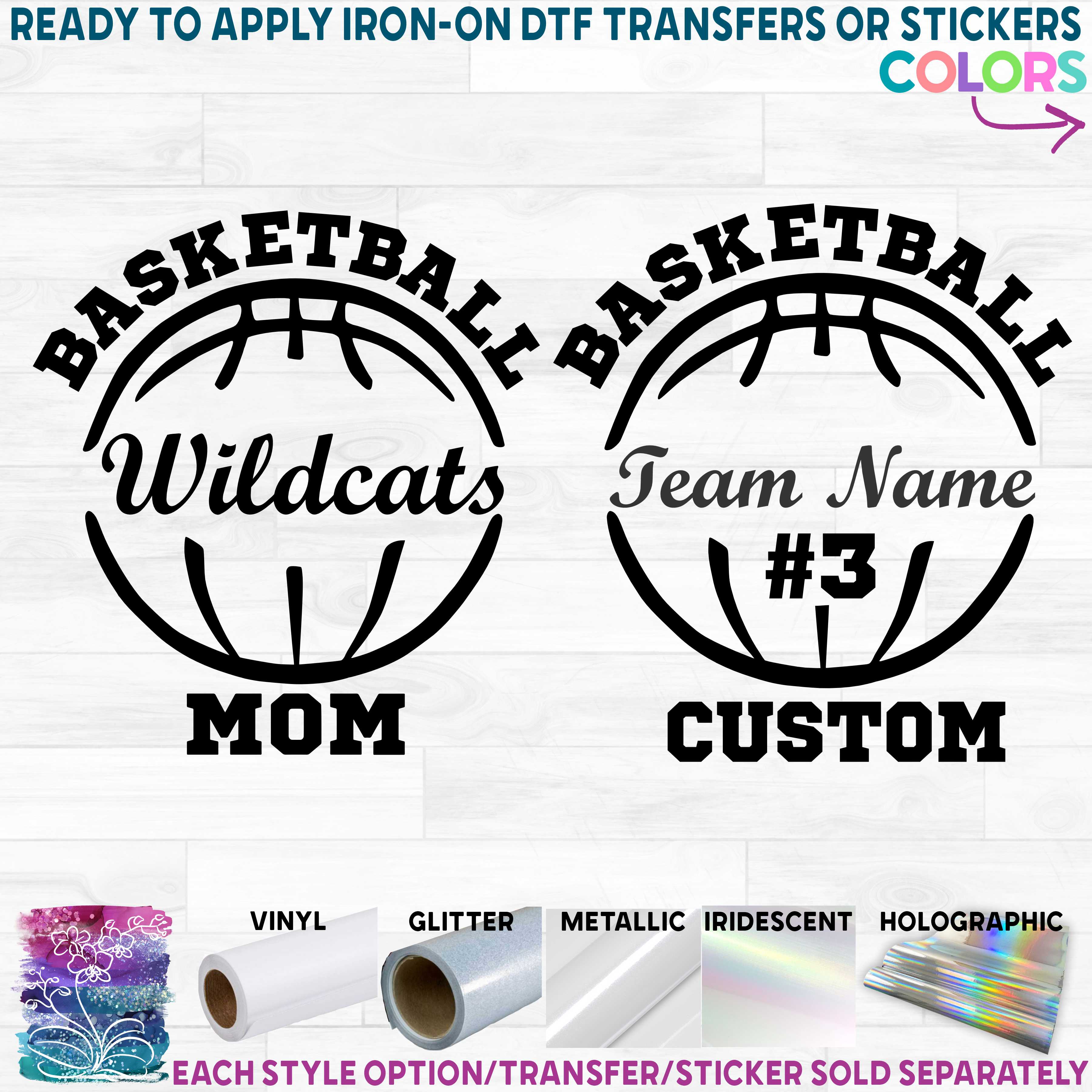 (s047-8A) Basketball Team Name Mom Family Custom Text