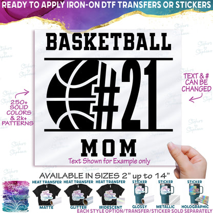 (s047-8G) Basketball Team Name Mom Family Custom Text