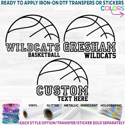 (s047-8C) Basketball Team Name Custom Text