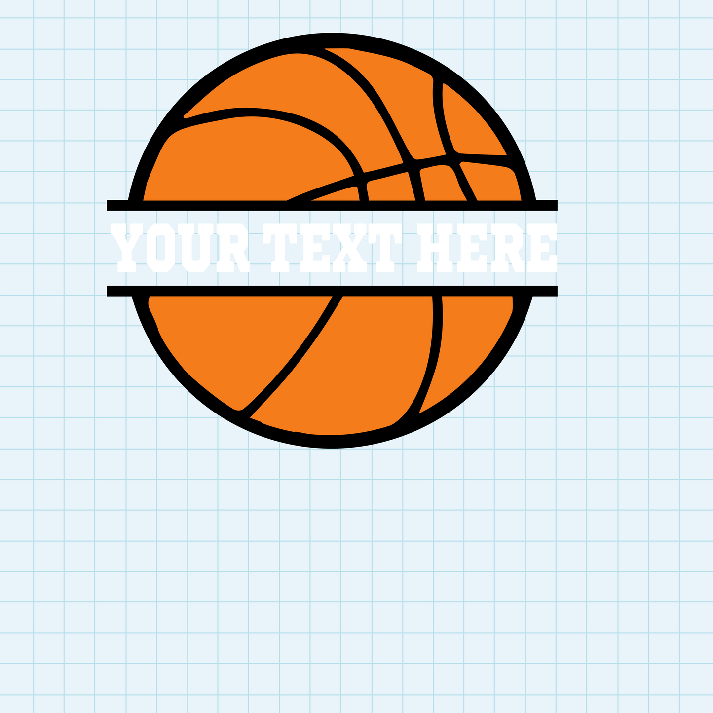 (s047-2) Basketball Split Team Name or Custom Text