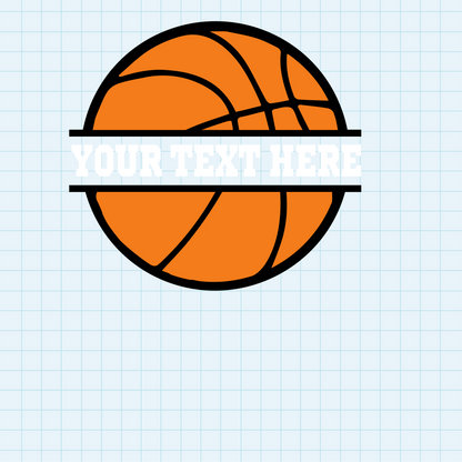 (s047-2) Basketball Split Team Name or Custom Text