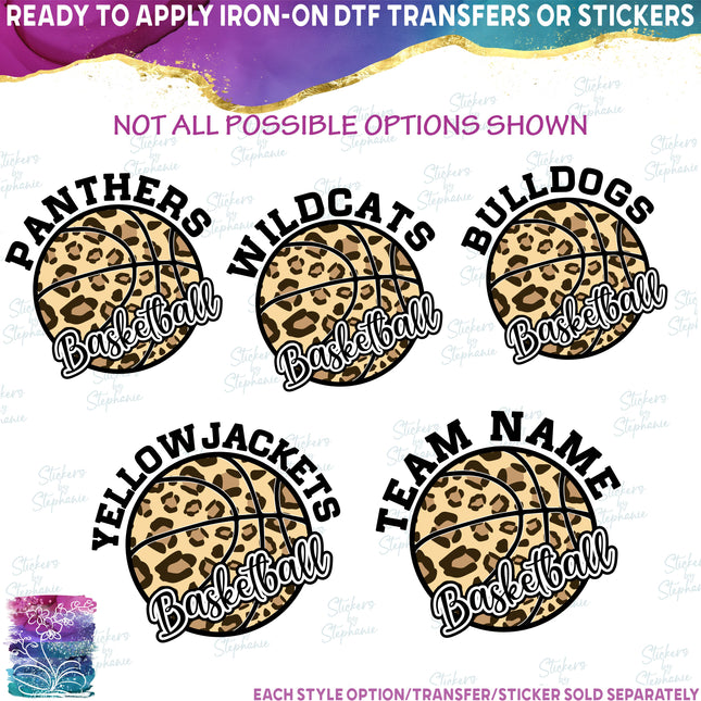 (s047-10D) Leopard Basketball Team, Game Day Vibes, Custom Text