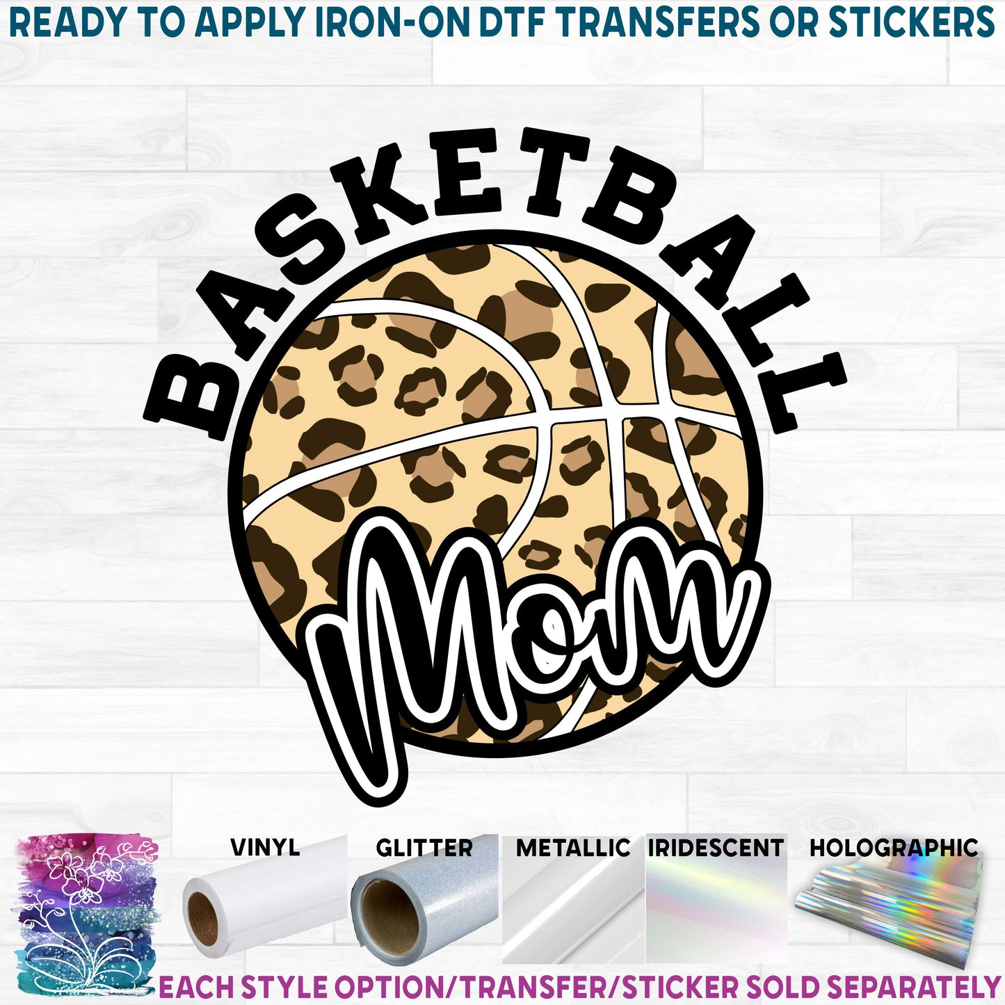 (s047-10B) Leopard Basketball Family Mom Custom Text