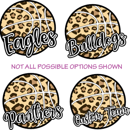 (s047-10C) Leopard Basketball Team Name Custom Text