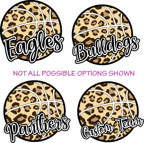(s047-10C) Leopard Basketball Team Name Custom Text