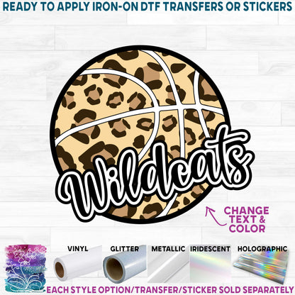 (s047-10C) Leopard Basketball Team Name Custom Text