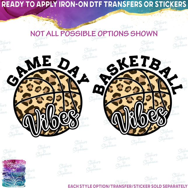(s047-10B) Leopard Basketball Family Mom, Game Day Vibes, Custom Text