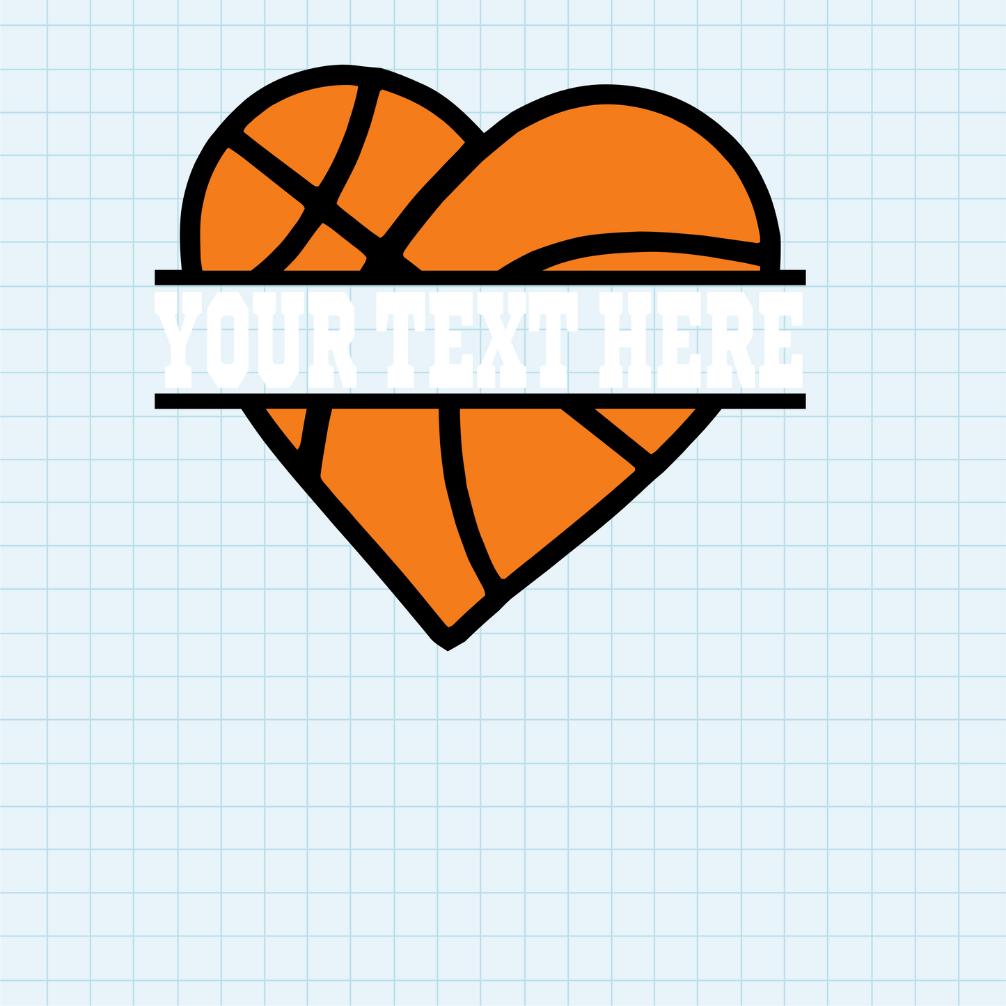 (s047-2) Basketball Split Team Name or Custom Text