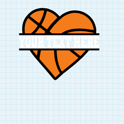 (s047-2) Basketball Split Team Name or Custom Text