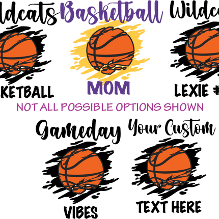 (s047-8D) Basketball Team Family Custom Text