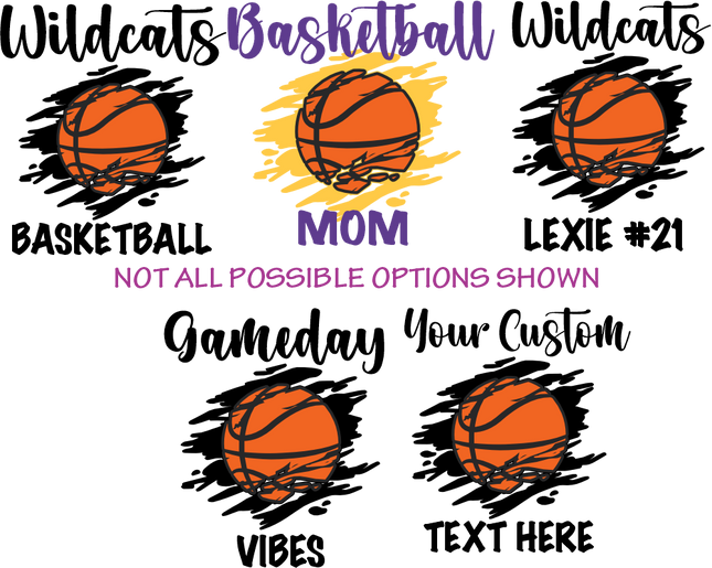 (s047-8D) Basketball Team Family Custom Text