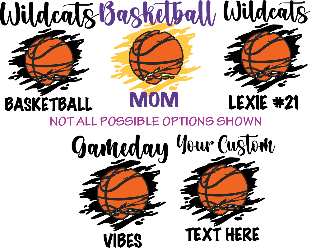 (s047-8D) Basketball Team Family Custom Text