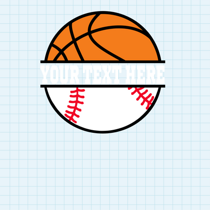 (s047-2) Basketball Split Team Name or Custom Text