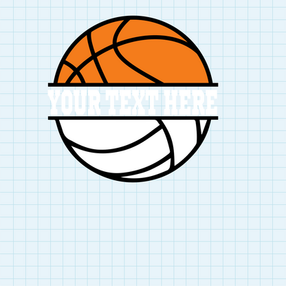 (s047-2) Basketball Split Team Name or Custom Text