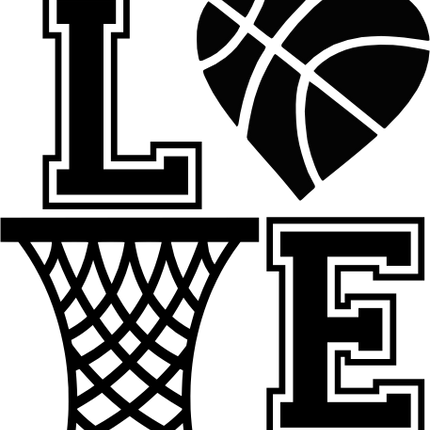 (s047-10) Stacked LOVE Basketball Net Heart or Round Ball