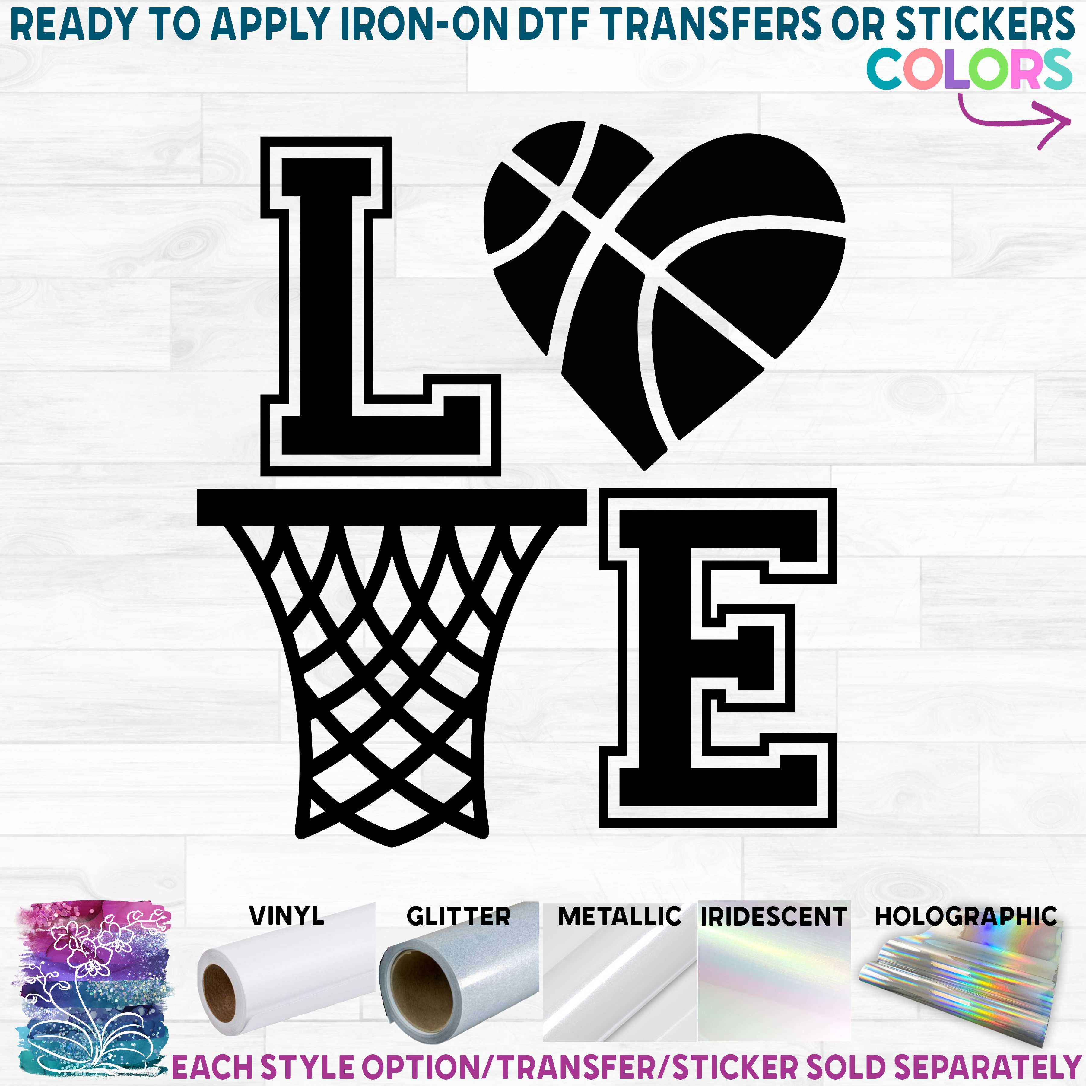(s047-10) Stacked LOVE Basketball Net Heart or Round Ball